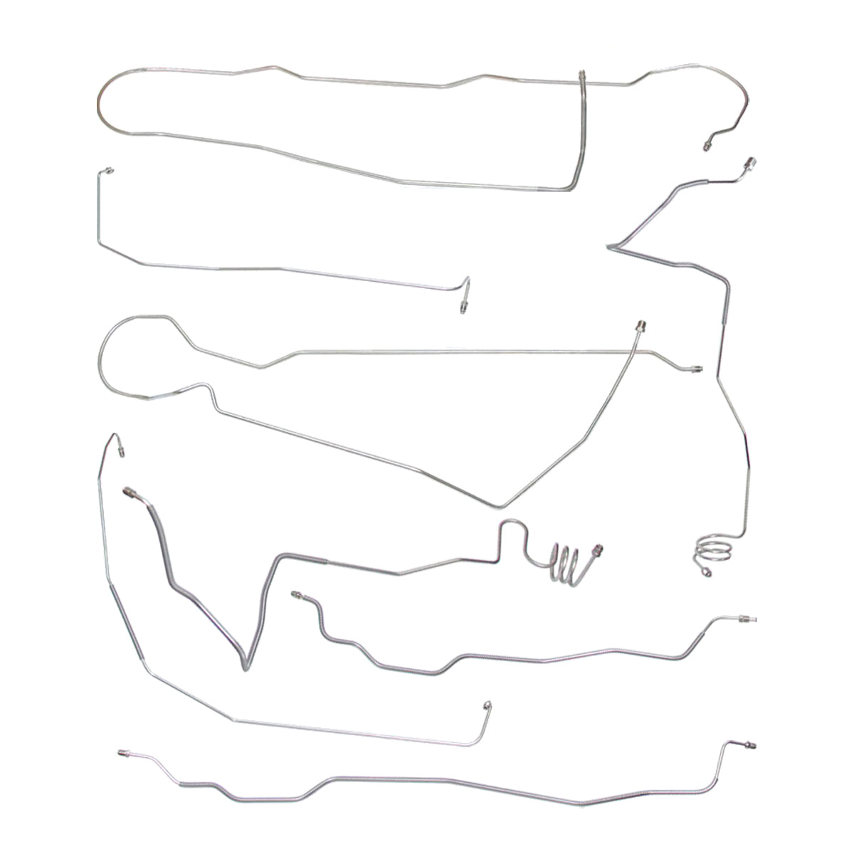1973-80 Chevrolet Suburban 4WD 1/2-Ton Power Disc Brake Line Kit 8pc, Stainless