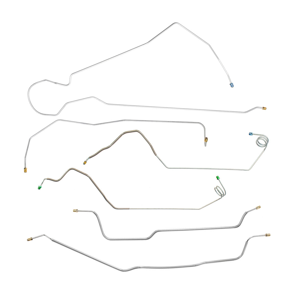 1973-80 Chevrolet GMC Suburban 4wd Complete Manual Disc Brake Line Kit 8pc, 3/4 ton, Stainless