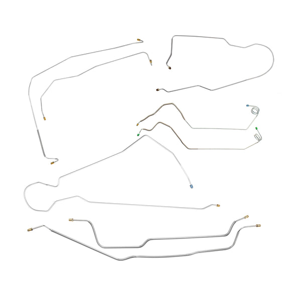 1973-80 Chevrolet Suburban 4wd Complete Power Disc Brake Line Kit 8pc, 3/4 ton, Stainless