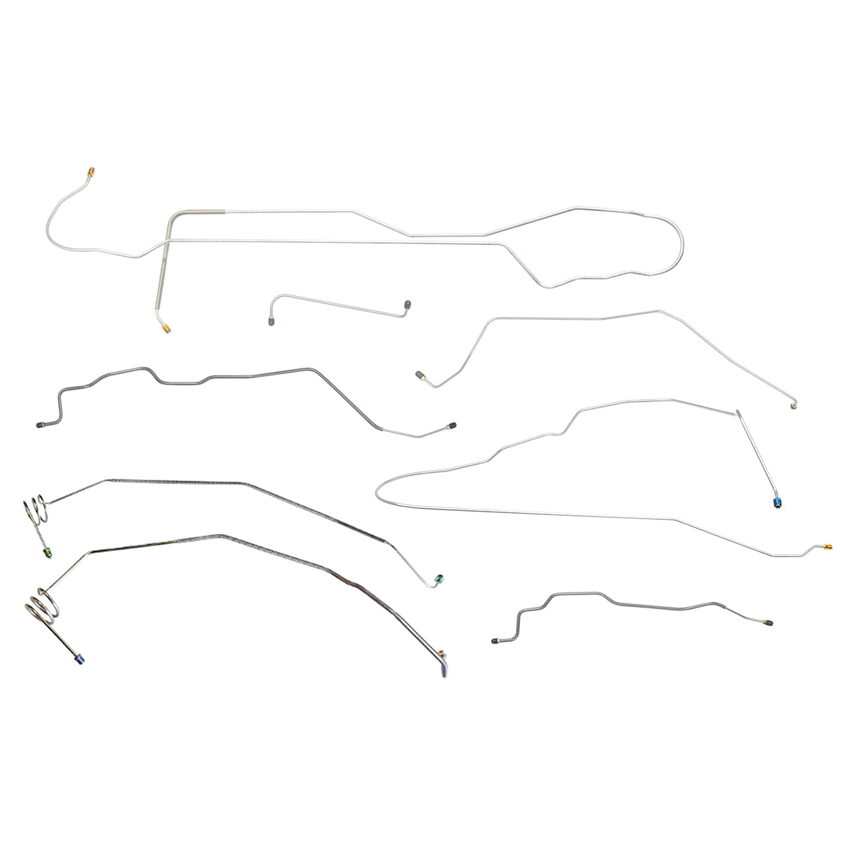 1981-87 Chevrolet GMC Truck 2WD 3/4-Ton Std. Cab  Longbed w/o Load Valve Power Disc Brake Line Kit 8pc, Stainless