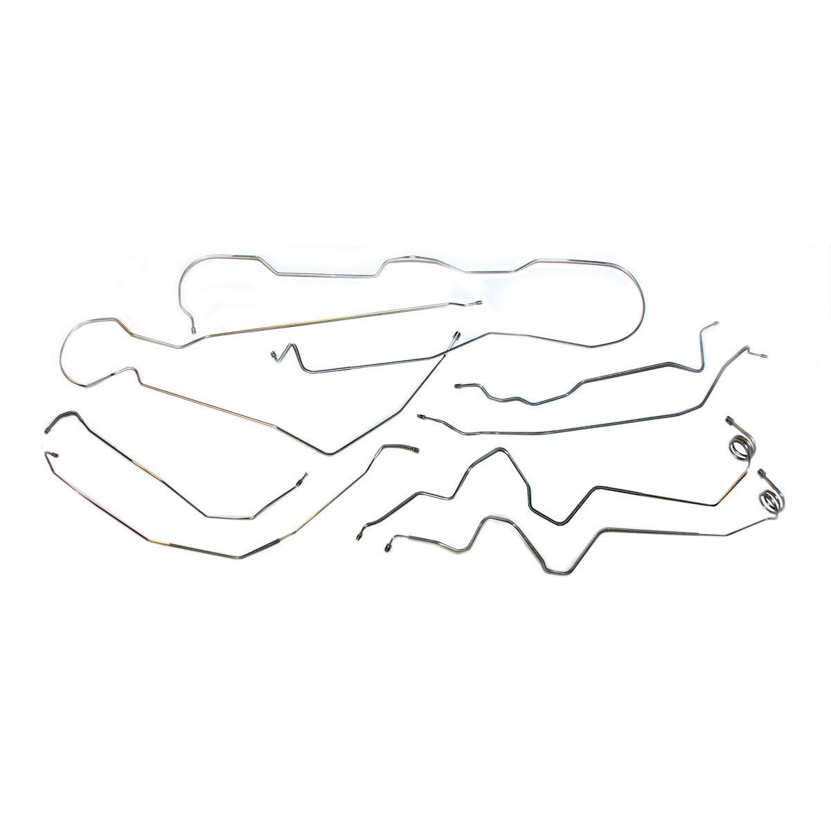 1981-87 Chevrolet GMC Truck, 4WD 1/2-Ton Long Bed w/o Load Valve, Power Disc Brake Line Kit, 8pc, Stainless