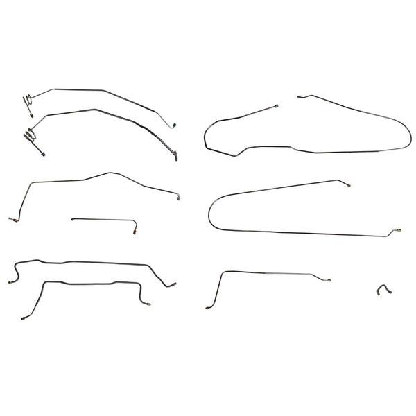 1981-92 Chevrolet/GMC Truck 2wd Power Disc Full Brake Line Kit 9pc, 1 Ton Longbed Crew Single Rear Axle w/o Load Valve, Stainless