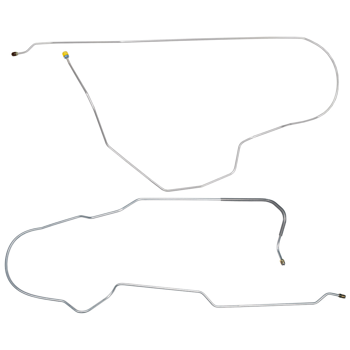1981-1987 Chevrolet/GMC Truck 4WD 1/2, 3/4-Ton Std. Cab Shortbed 1/4" Front to Rear Brake Lines 2pc, Stainless