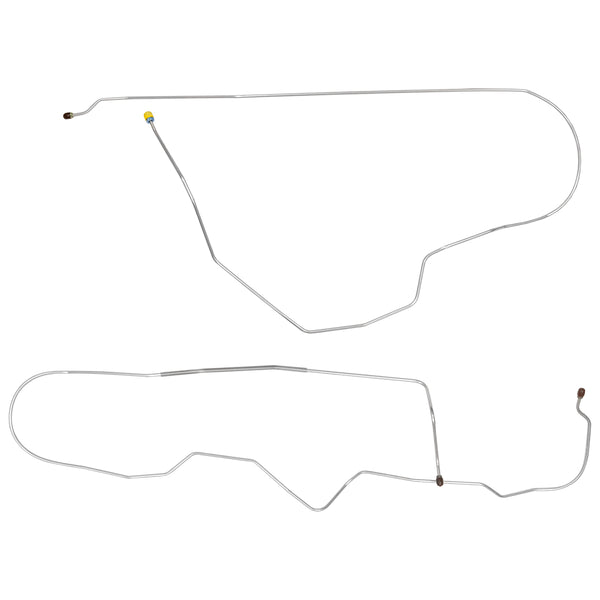 1981-1987 Chevrolet/GMC Truck 4WD 1/2, 3/4-Ton Std. Cab Longbed w/o Load Valve Front to Rear Brake Lines 2pc, Stainless