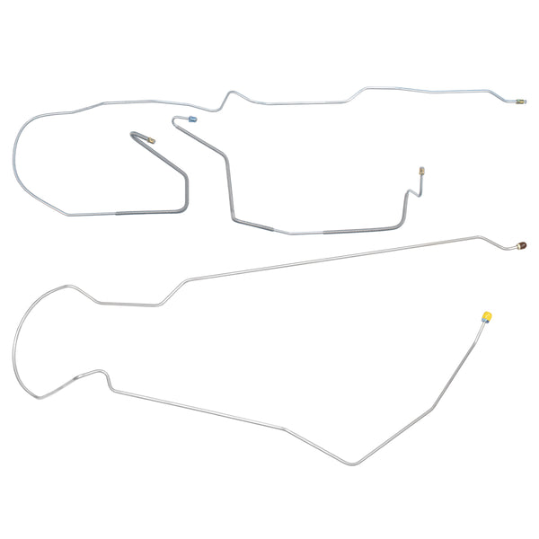1981-87 Chevrolet/GMC Truck 2WD 3/4-Ton w/Valve Std. Cab Longbed 1/4" F to R Brake Lines 3pc, Stainless