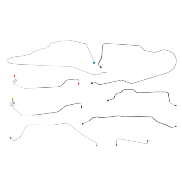 1981-89 Chevrolet Suburban 2wd 1/2 ton Complete Power Disc Brake Line Kit 8pc, Stainless