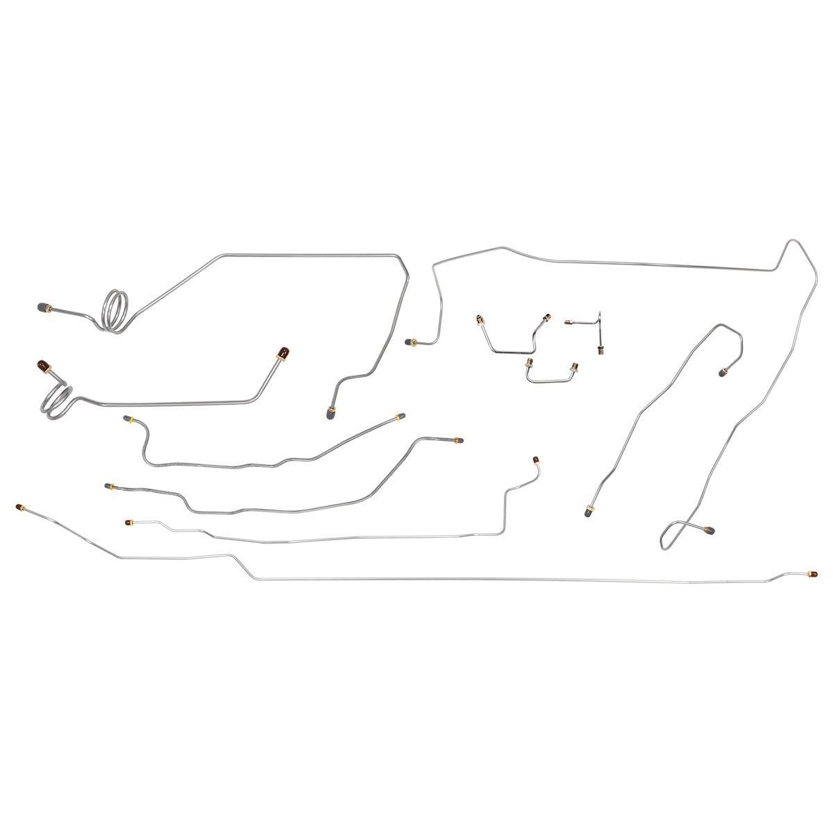 1988-89 Chevrolet GMC Truck 2WD 1/2Ton Std. Cab Short Bed Power Disc Complete Brake Line Kit 11pc, Stainless