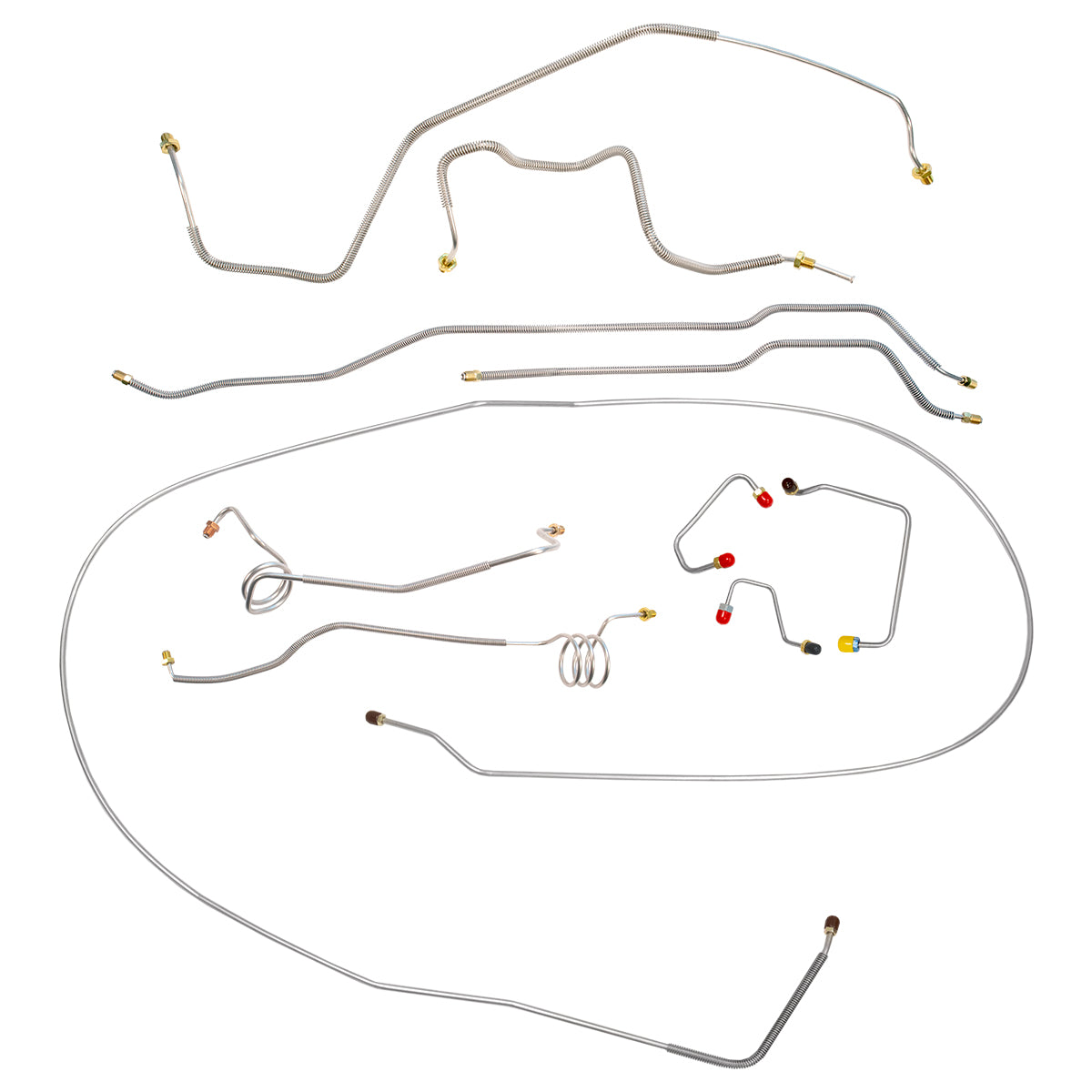 1989-93 Chevrolet/GMC S10 Blazer/Jimmy 2WD Power Disc Brake Line Kit 10pc, Stainless