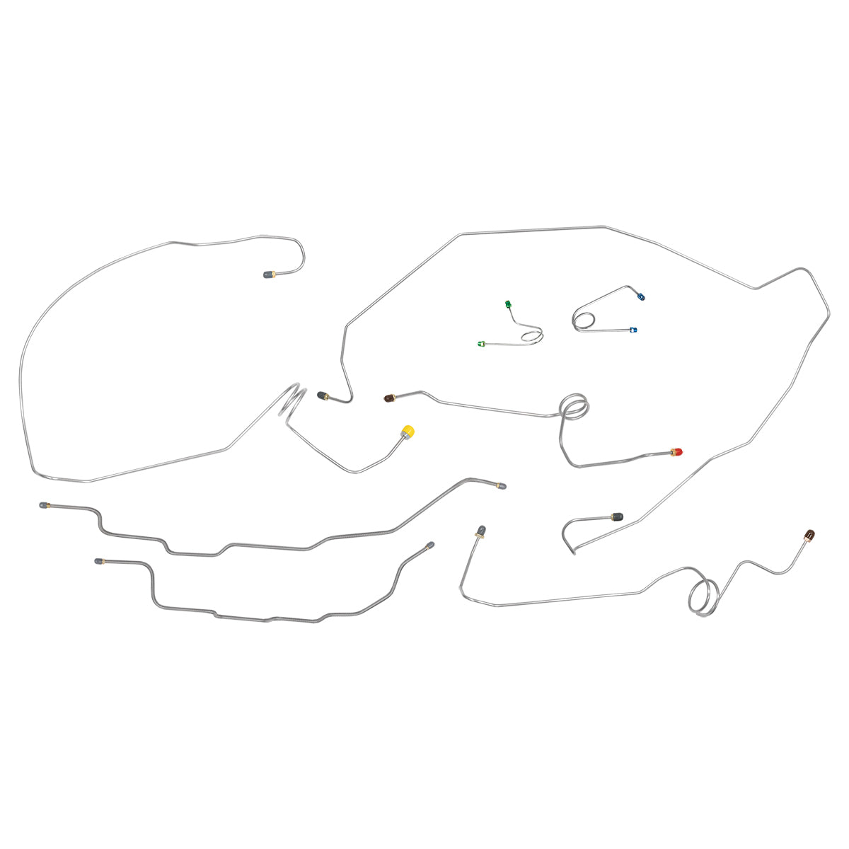 1995-99 Chevrolet GMC Yukon Tahoe 2WD Four-Door 1/2-Ton Power Disc Brake Line Kit 10pc, Stainless
