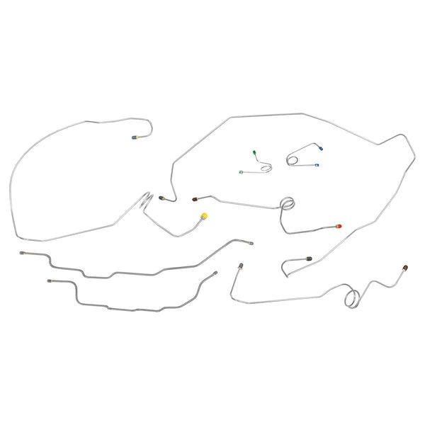 1995-99 Chevrolet GMC Yukon Tahoe 2WD Four-Door 1/2-Ton Power Disc Brake Line Kit 10pc, Stainless