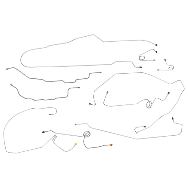 1995-99 Chevrolet GMC Suburban 1999 Cadillac Escalade 2WD 1/2-Ton Power Disc Brake Line Kit 10pc, Stainless