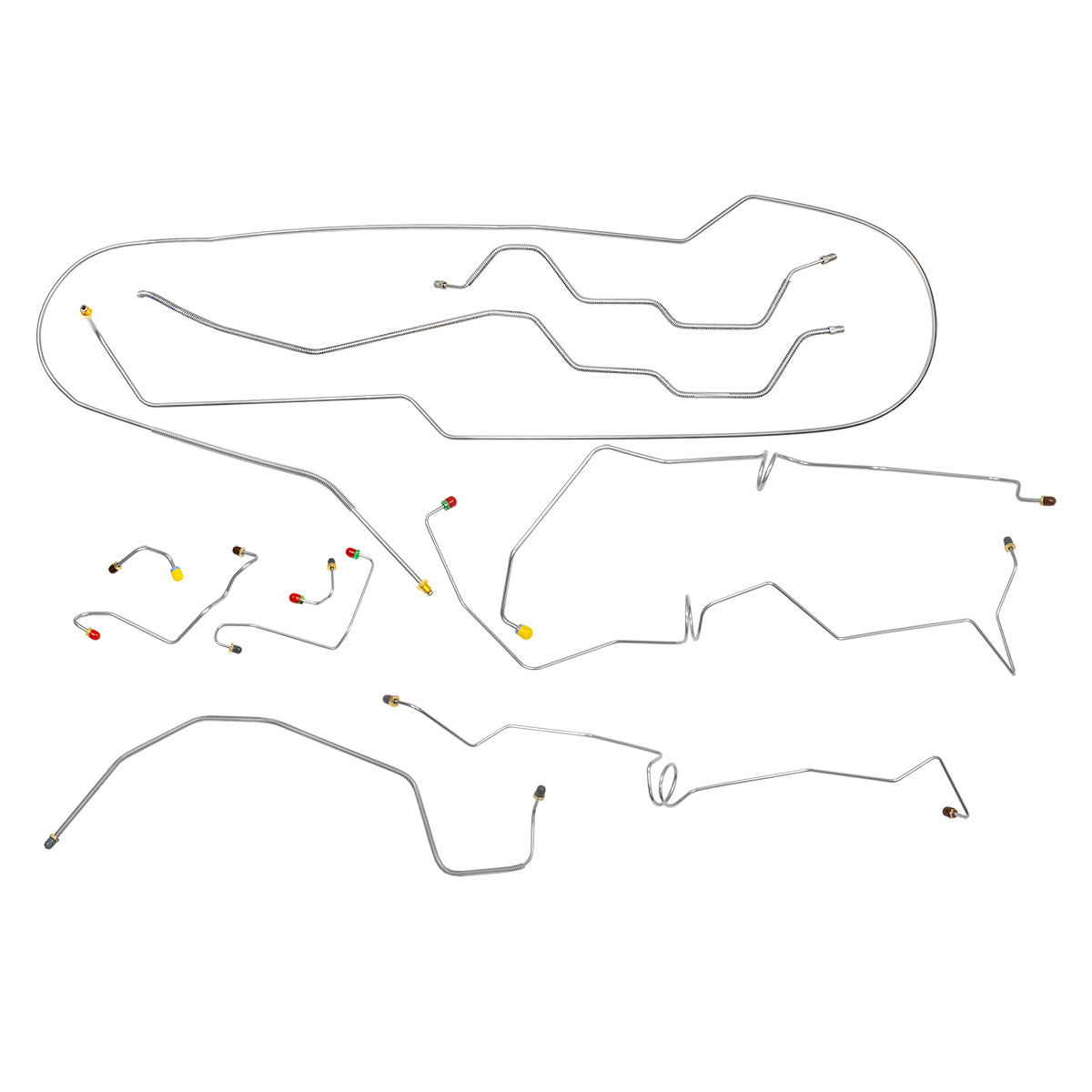 1994-Early 1996 Chevrolet GMC S-10 Sonoma 2WD Ext. Cab Short Bed (Top of ABS) Power Disc Brake Line 11pc, Stainless