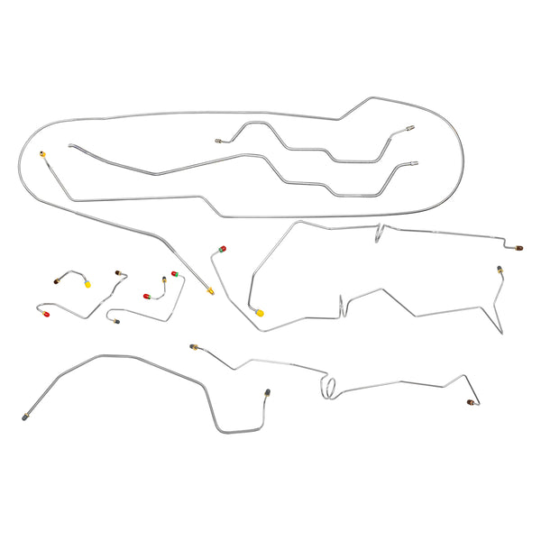 1994-Early 1996 Chevrolet GMC S-10 Sonoma 2WD Ext. Cab Short Bed (Top of ABS) Power Disc Brake Line 11pc, Stainless