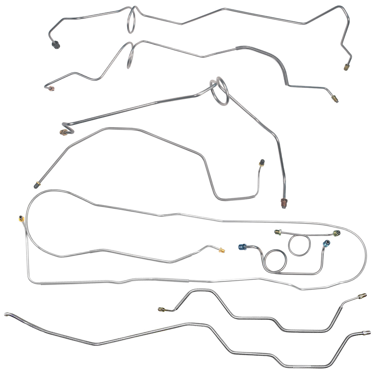 Late 1996-97 Chevrolet/GMC S-10 Blazer/Jimmy 2WD (Side of ABS) Power Disc Brake Line 9pc, Stainless