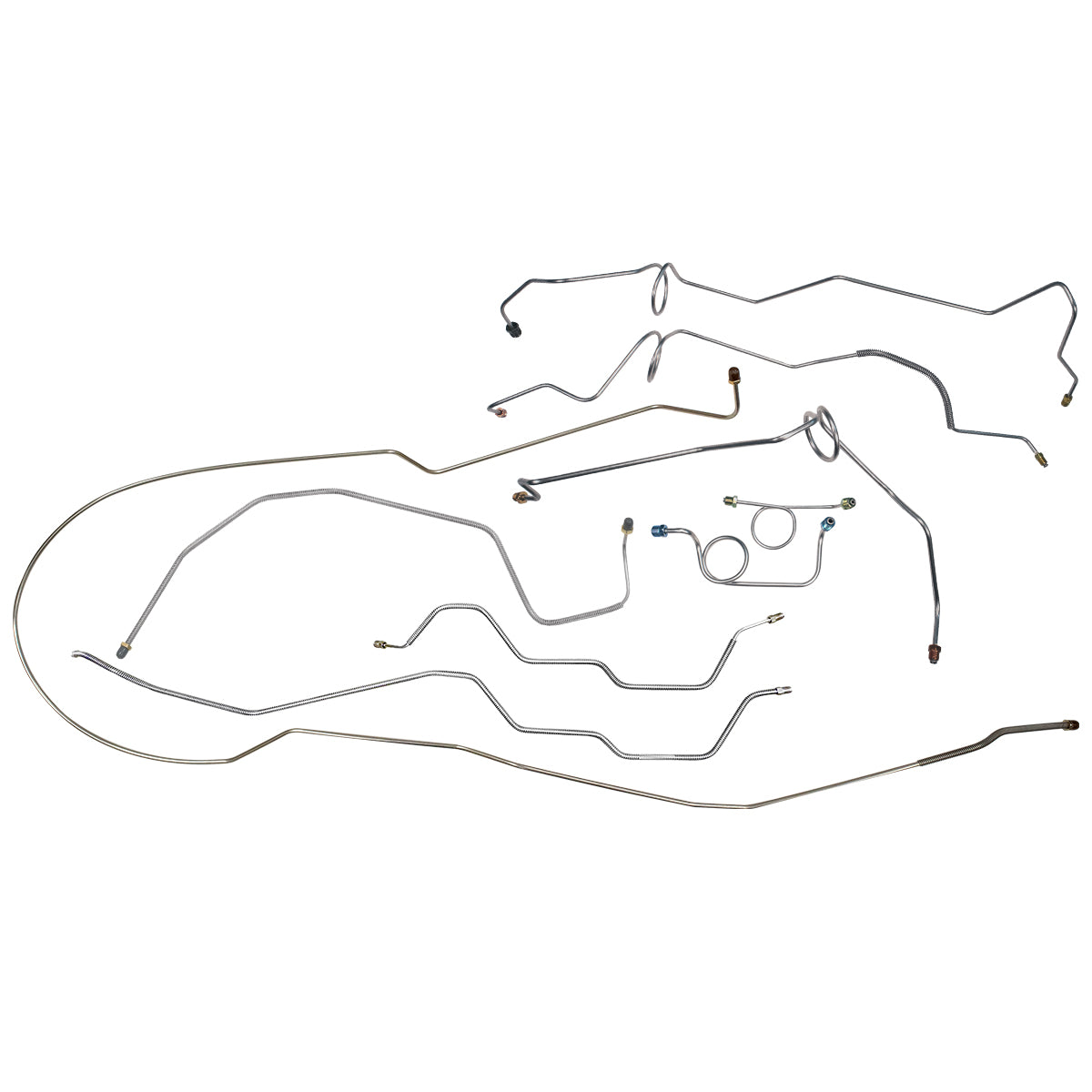 Late 1996-97 Chevrolet/GMC S10/Sonoma 2WD Std. Cab Shortbed (Side of ABS) Power Disc Brake Line Kit 9pc, Stainless