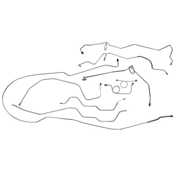 Late 1996-97 Chevrolet/GMC S10/Sonoma 2WD Std. Cab Shortbed (Side of ABS) Power Disc Brake Line Kit 9pc, Stainless