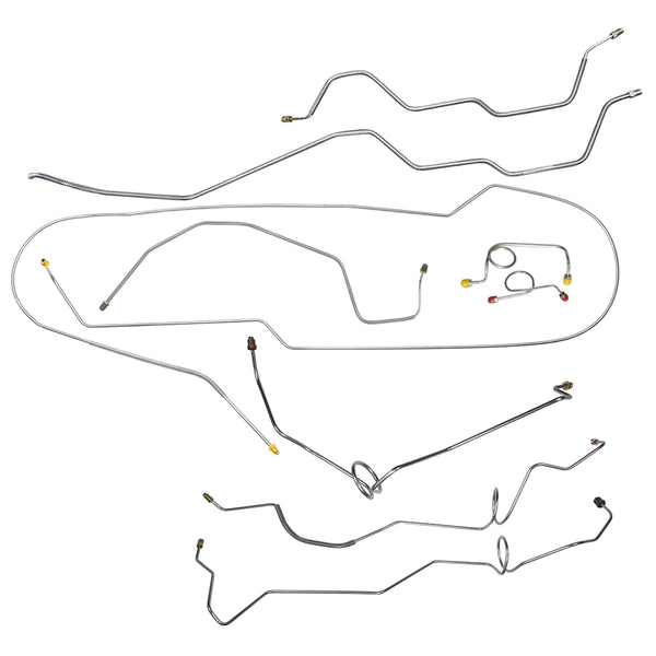 Late 1996-97 Chevrolet/GMC S10/Sonoma 2WD Ext. Cab Shortbed (Side of ABS) Power Disc Brake Line Kit 9pc, Stainless