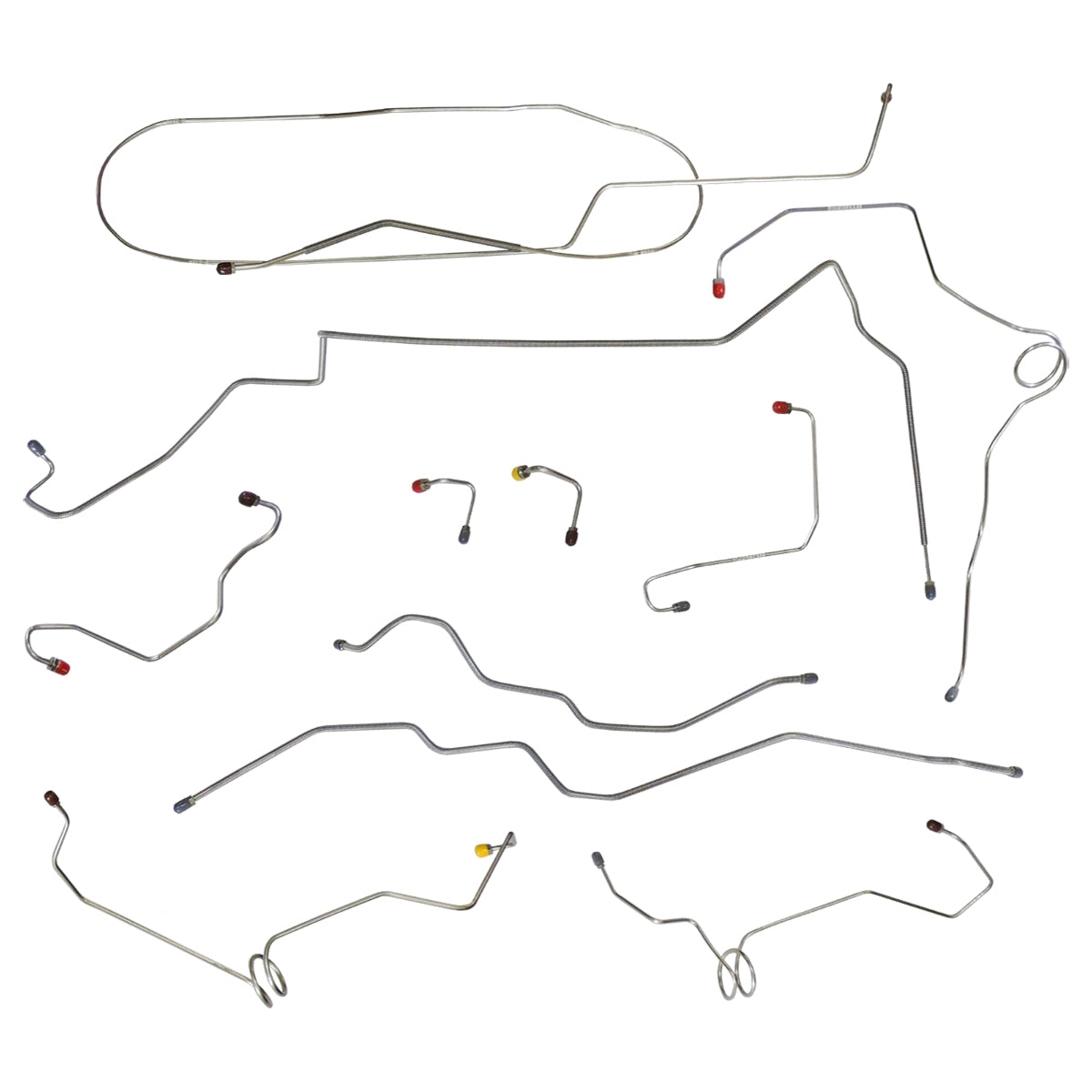 1994-Early 1996 Chevrolet GMC S10 Sonoma 4WD Std. Cab Longbed (Top of ABS) Power Disc Brake Line Kit 11pc, Stainless