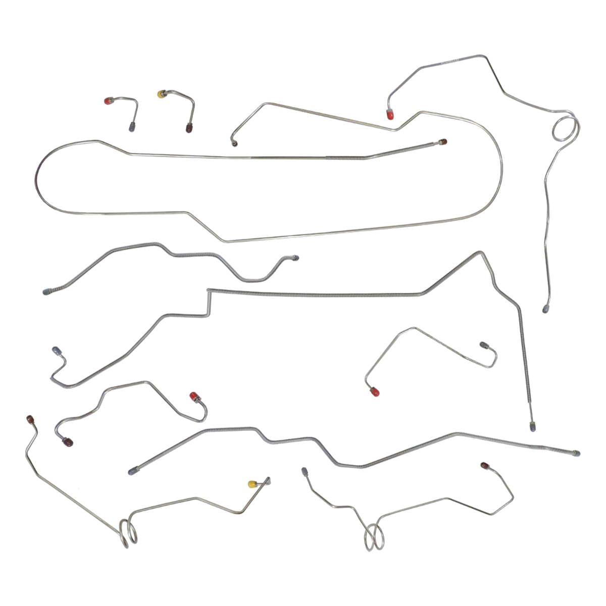 1994-Early 1996 Chevrolet GMC S10 Sonoma 4WD Ext. Cab Shortbed (Top of ABS) Power Disc Brake Line Kit 11pc, Stainless