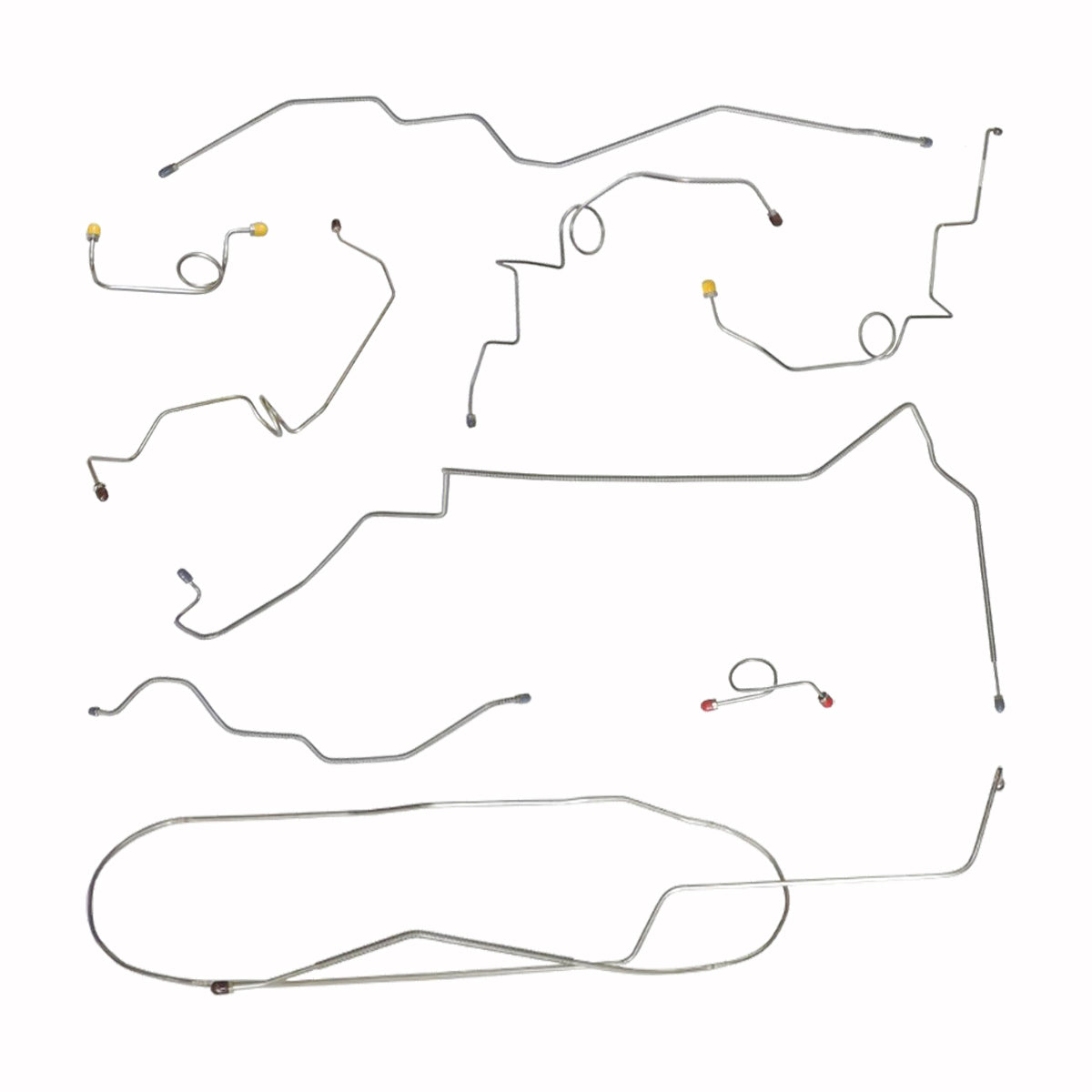 Late 1996-97 Chevrolet GMC S10 Sonoma 4WD Std. Cab Long Bed (Side of ABS) Power Disc Brake Line Kit 9pc, Stainless