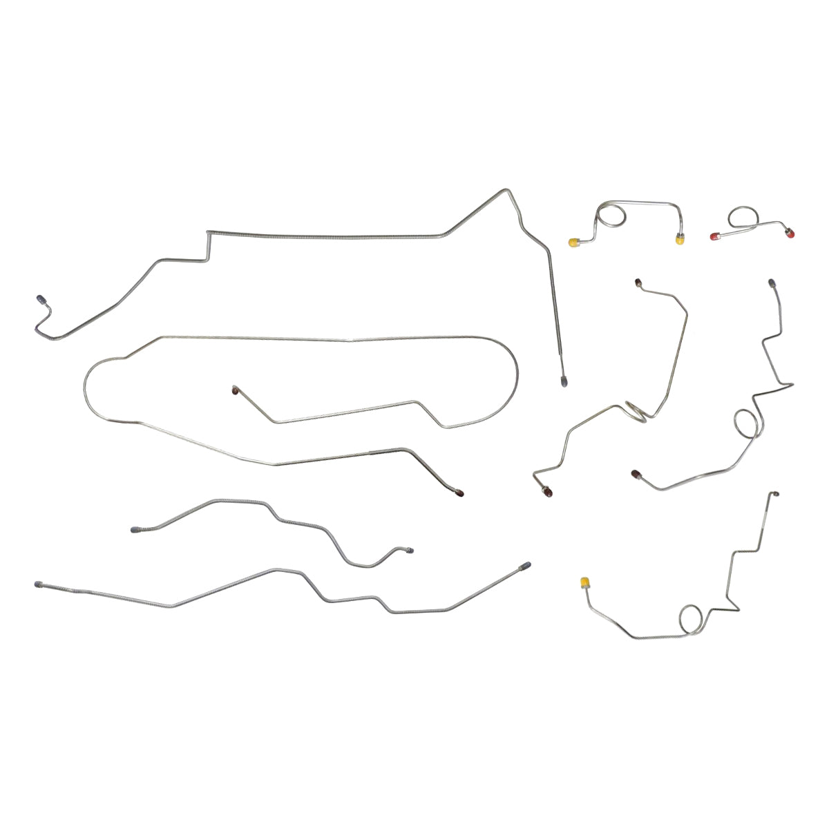 Late 1996-97 Chevrolet GMC S10 Sonoma 4WD Std. Cab Short Bed (Side of ABS) Power Disc Brake Line Kit 9pc, Stainless