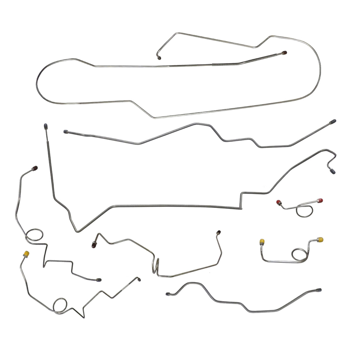 Late 1996-97 Chevrolet GMC S10 Sonoma 4WD Ext. Cab Short Bed (Side of ABS) Power Disc Brake Line Kit 9pc, Stainless