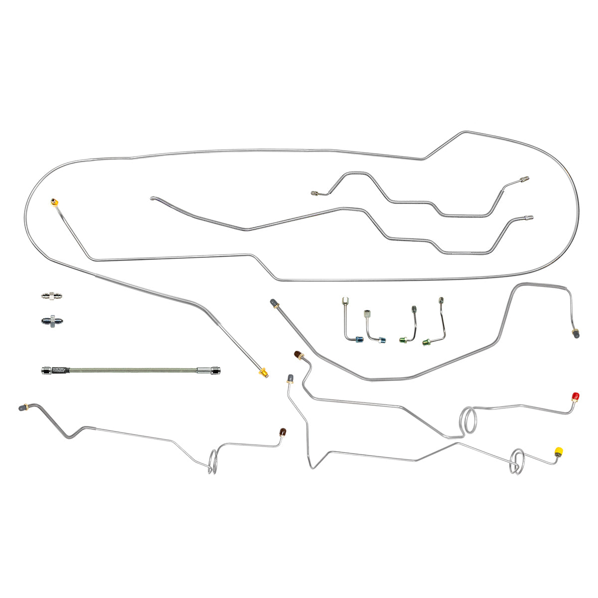 1998-99 Chevrolet GMC S10 Sonoma 2WD Ext. Cab Shortbed w/Rear Drum Complete Brake Line Kit 11pc, Stainless