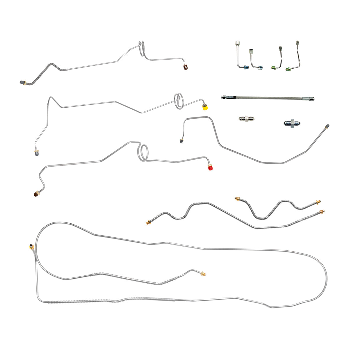 1998-99 Chevrolet/GMC Blazer/Jimmy (S10/15) 2WD Four-Wheel Disc Complete Brake Line Kit 9pc, Stainless