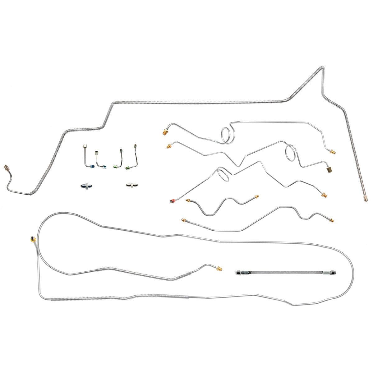 1998-1999 (Early 2000) Chevrolet GMC Blazer Jimmy 4WD Four-Wheel Disc Complete 3/16" & 1/4" Brake Line Kit 9pc, Stainless