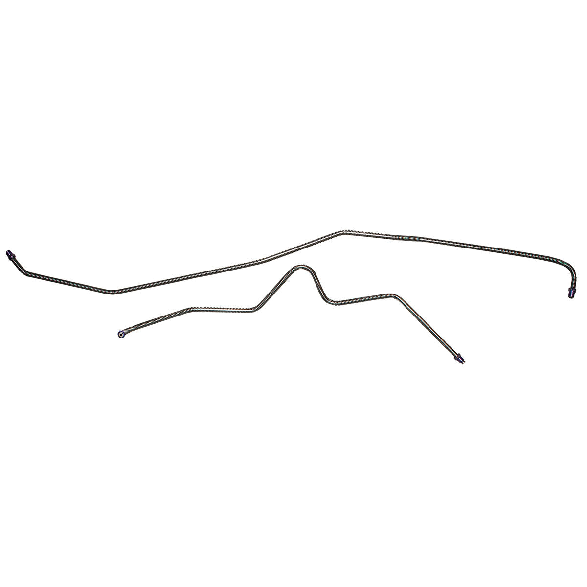 2000-07 Chevrolet/GMC 2500HD/3500HD 2/4WD 10.5/11" 14 Bolt Rear Disc w/Tee on Differential 3/16" Rear Axle Brake Lines 2pc, Stainless