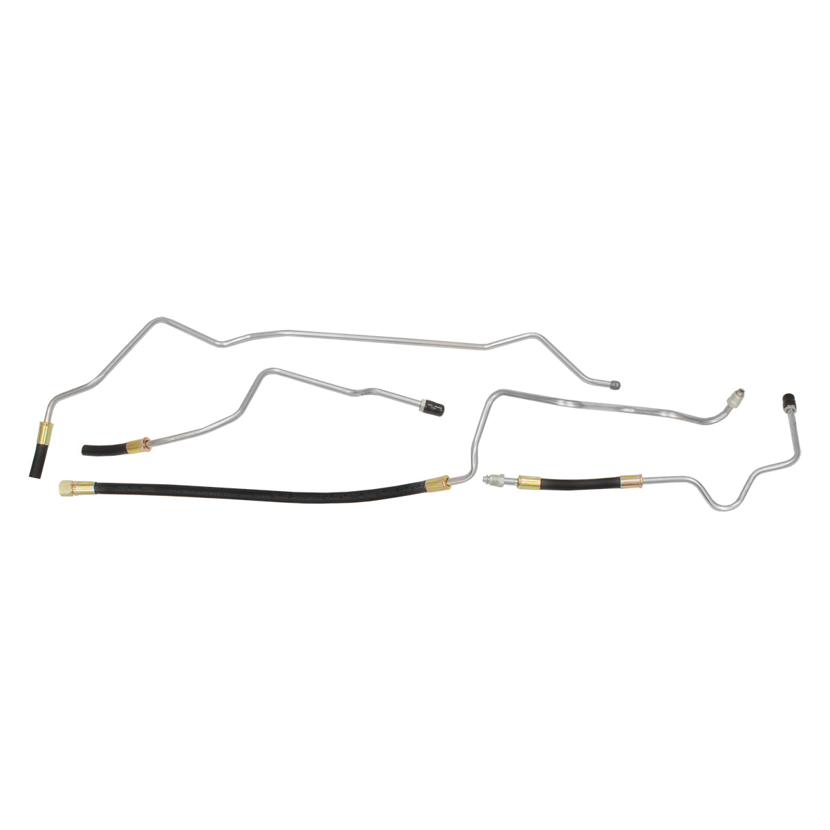1981-87 Chevrolet GMC Truck 4WD Standard Cab FI w/Rubber Hose Dual-Tank 3/8" Main Fuel Lines 4pc, Stainless