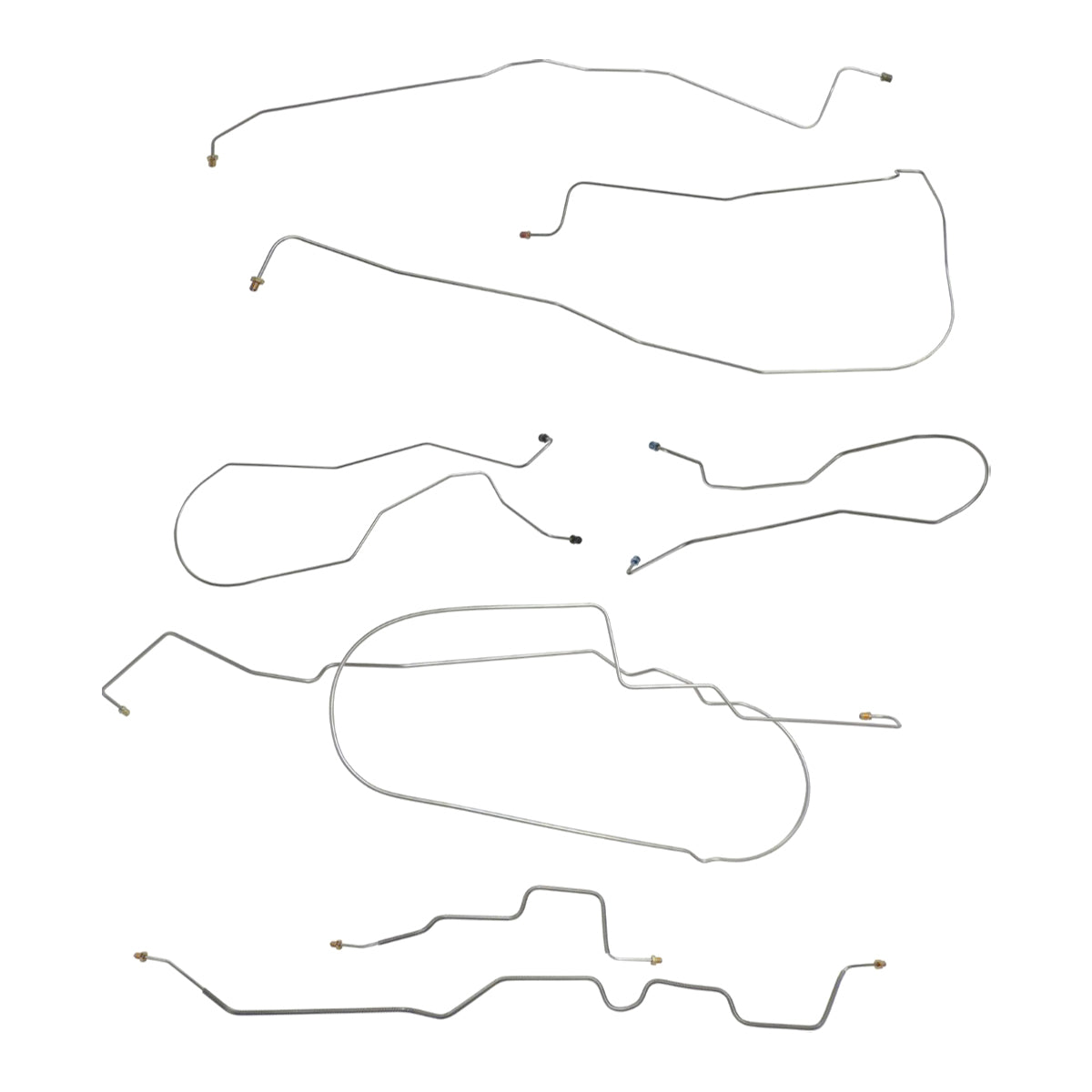 1996-02 Chevrolet GMC Express Savana 1500 (Only) 5.7L Front Disc/Rear Drum Complete Brake Line Kit 7pc, Stainless