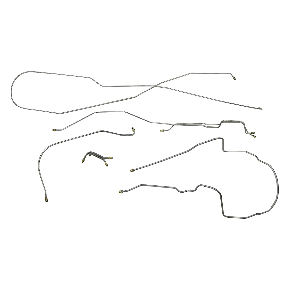 1956-62 Chevrolet Corvette Manual Drum Brake Line Kit 7pc, Stainless
