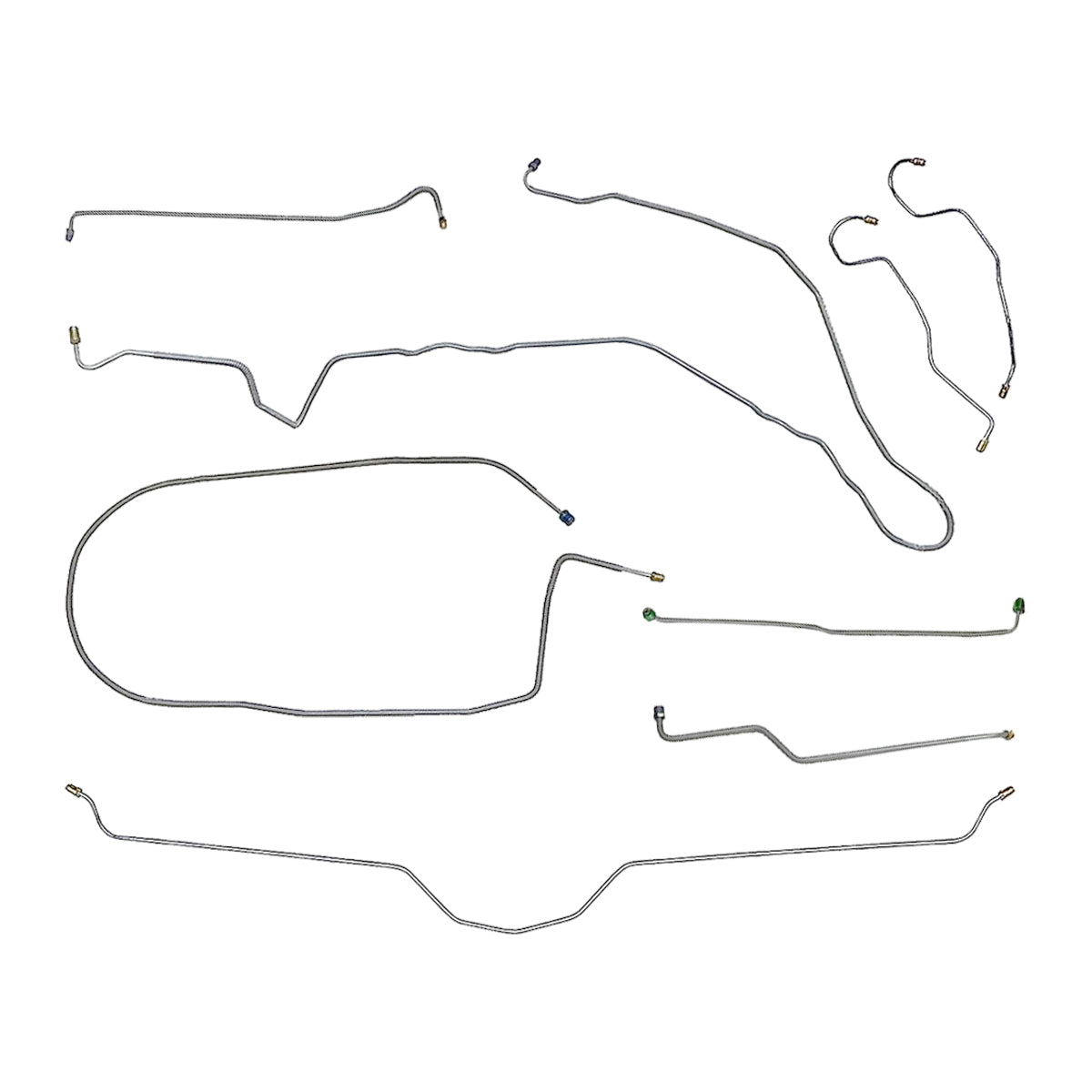 1975-82 Chevrolet Corvette Manual Disc Complete Brake Line Kit 8pc, Stainless