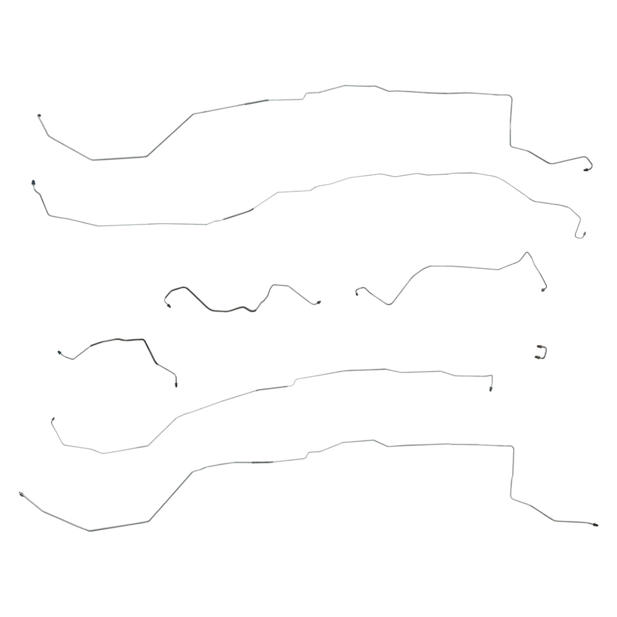 1997-(Early)98 Chevrolet Corvette LS1 Four-Wheel Disc w/ Rear-Mount ABS Complete Brake Line Kit 8pc, Stainless