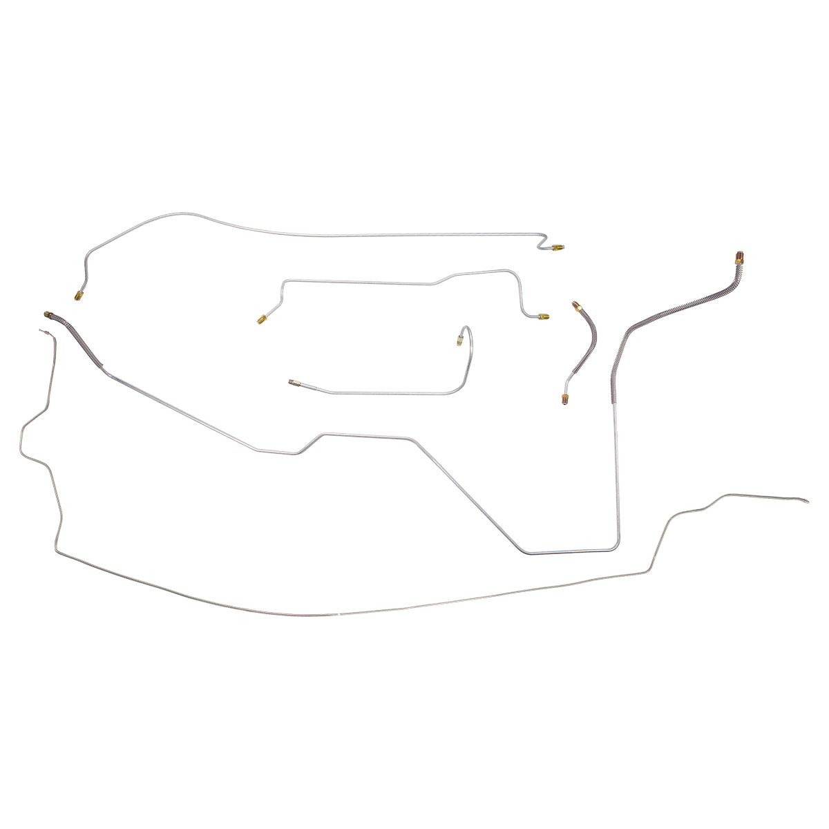 1963 Dodge Polara 330 Complete Manual Drum Max Wedge Brake Line Kit 6pc, Stainless