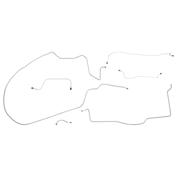 1965 Dodge Coronet B-Body Manual Drum Brake Line Kit 6pc, Stainless