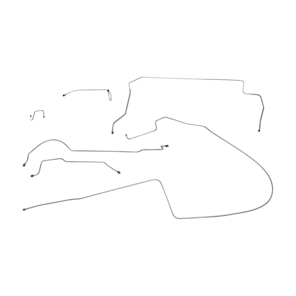1966 Dodge Coronet/Charger w/Hump Right Front, 8 3/4 Rear Power Drum Brake Line Kit 6pc, Stainless