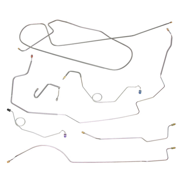 1967 Dodge Coronet/Charger 426CID "Hemi" w/Hump Right Front, 8 3/4 Rear Manual Disc Brake Line Kit 7pc, Stainless