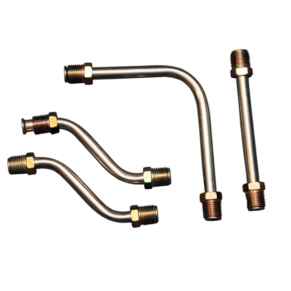 1969-71 Dodge B-Body 340cid 440cid 3-2bbl "Six-Pack" Upper 5/16" Pump to Carb Lines 4pc Stainless