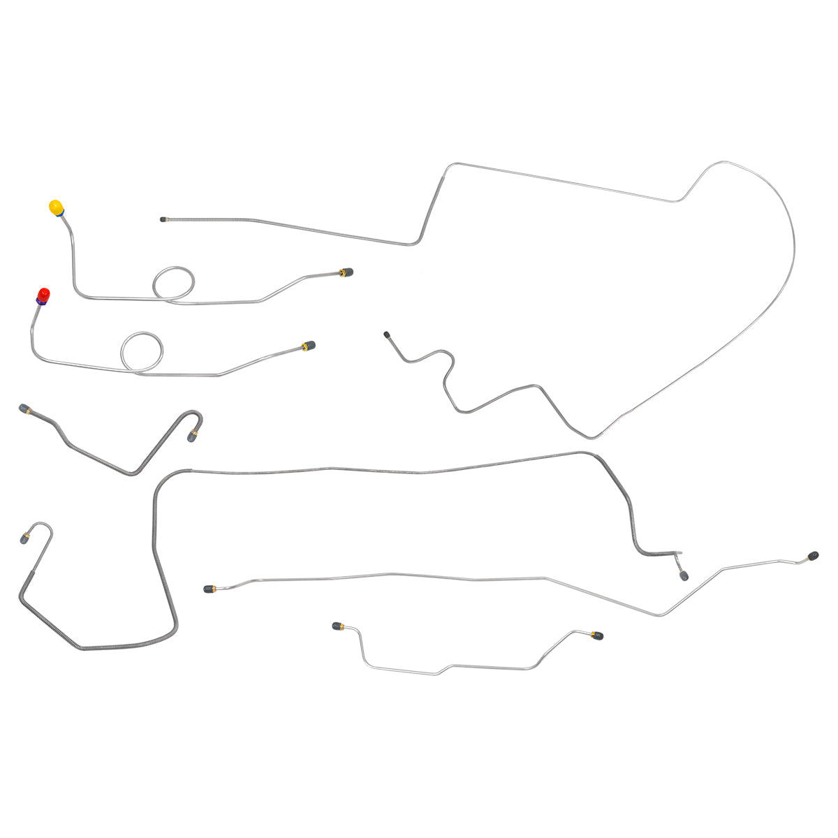 1964-65 Dodge A-Body Dual Reservoir Master Conversion Brake Line Kit 7pc Stainless