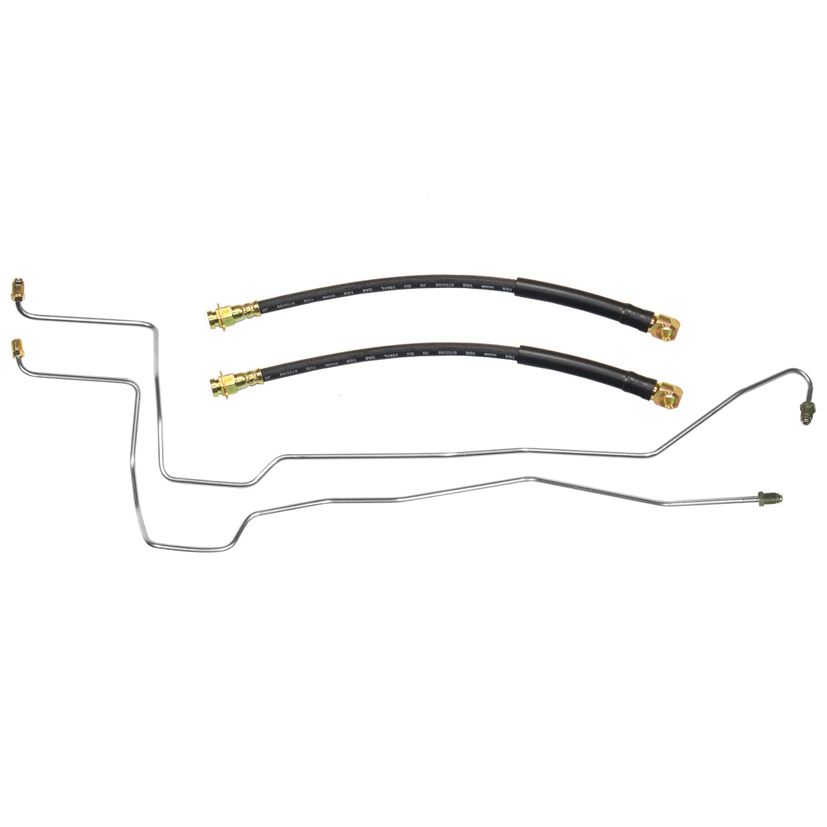 2002-04 Dodge Dakota Four Wheel Disc ABS Rear Axle Brake Lines (w/Flex Hose) 2pc Stainless