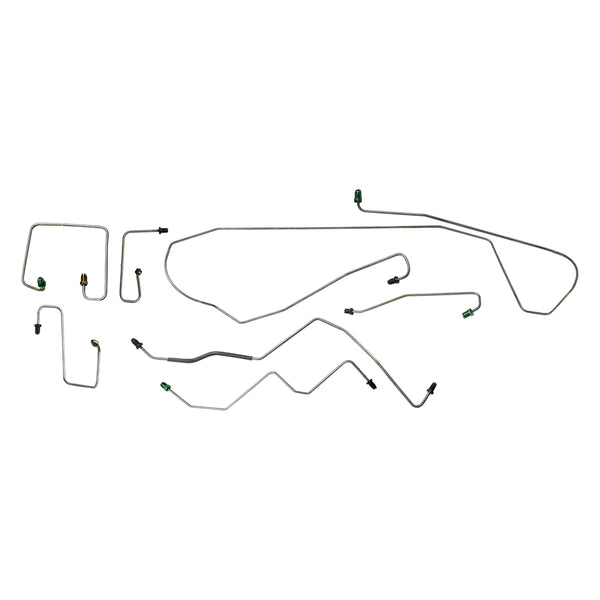 1997-02 Dodge Dakota 2WD Std. Cab Shortbed Rear Drum w/ ABS Front Brake Line Kit 7pc, Stainless