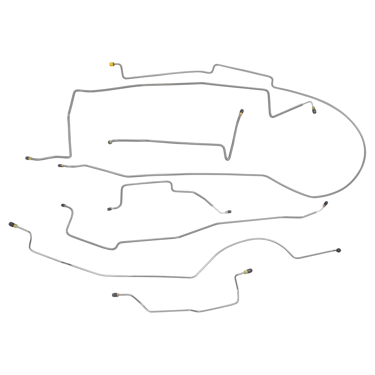 1980-89 Dodge Truck 2WD 1/2-Ton Std. Cab Shortbed Power Disc Brake Line Kit 7pc, Stainless