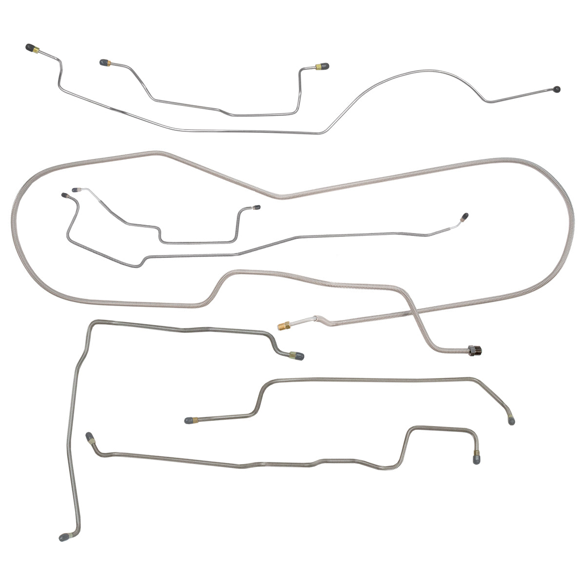 1990-93 Dodge Ramcharger 4WD Power Disc Brake Line Kit 8pc, Stainless