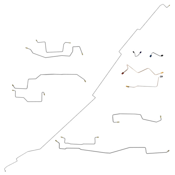 1990-93 Dodge Truck 4WD 3/4-Ton W250 4WD Std. Cab Longbed Valve at Master Power Disc Brake Line Kit 13pc, Stainless
