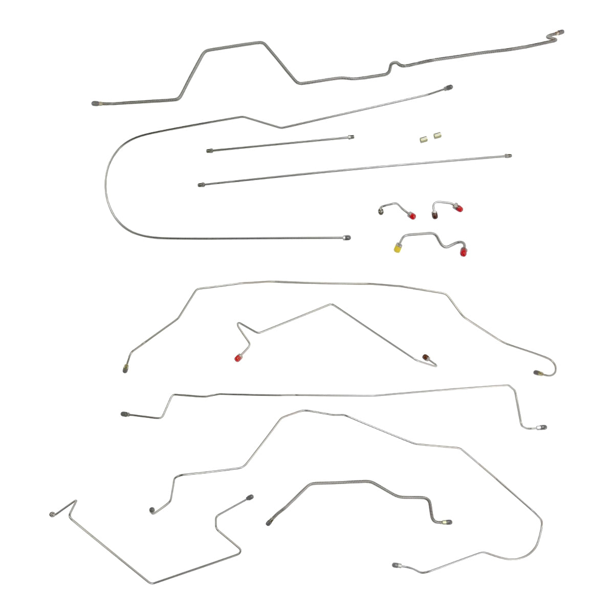 1994-97 Dodge Ram 1500 2WD Std. Cab Longbed w/Rear ABS Complete Brake Line Kit, Stainless