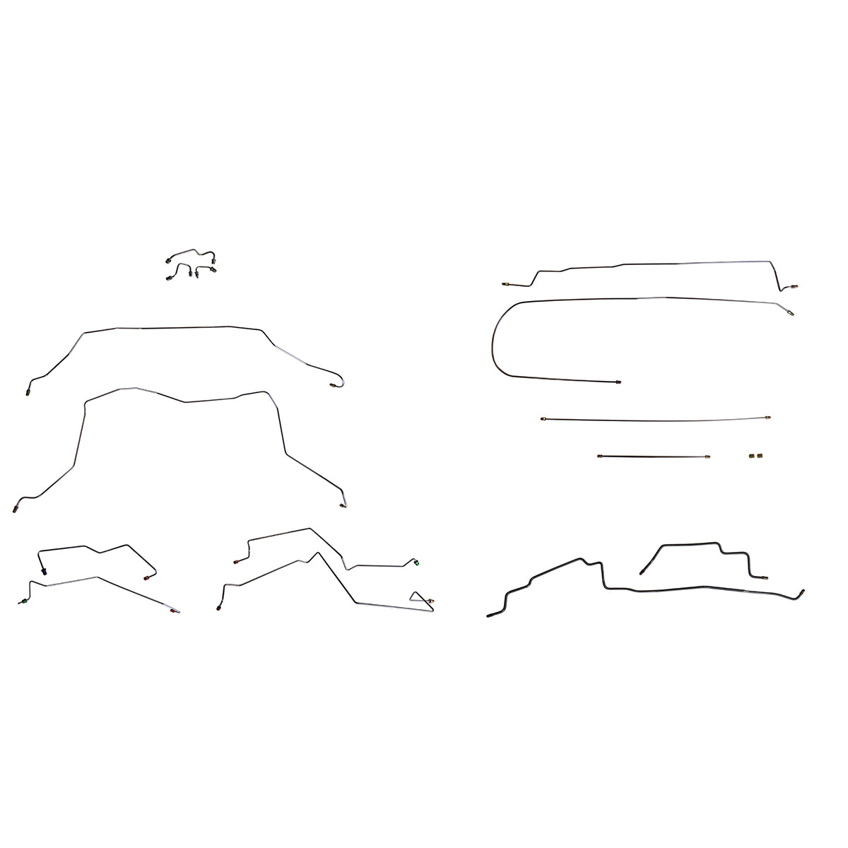 1995-97 Dodge Ram 3500 2/4WD All Cab/Bed Sizes w/Four-Wheel ABS Dana 80 Axle Complete Brake Line Kit, Stainless