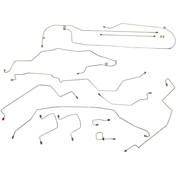 1998-01 Dodge Ram 1500 2500 2wd & 4wd All Bed And Cab Lengths Rear Drum & ABS Brake Line Kit 14pc, Stainless