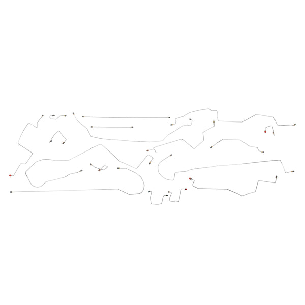 1998-01 Dodge Ram 1500 2500 3500 2 & 4WD All Cab And Bed Lengths Rear Drum 4 Wheel ABS Complete Brake Line Kit 15pc, Stainless
